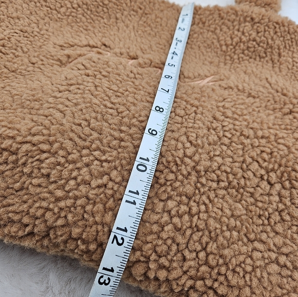PINK Plush‎ Fleece Sherpa Brown TOTE BAG Snap Closure Victoria secrets bag purse - Picture 10 of 12